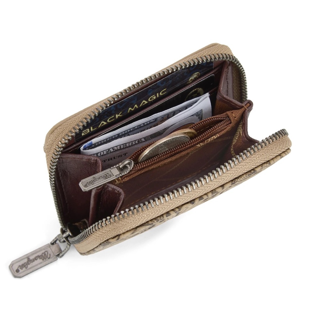 Wrangler Tooled Zip-Around Wallet Khaki - Picture 6 of 6